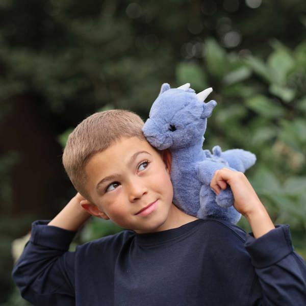 Charlie Bears Draco Dragon - Soft Plush Mythical Toy - Denim Blue L