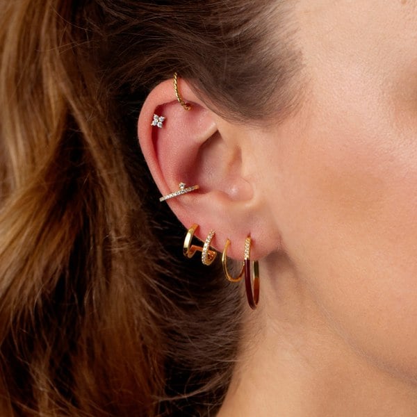 Gold Trip Crystal Drop Ear Cuff