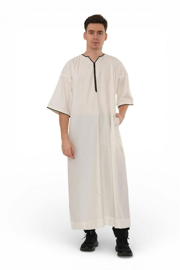 Infinity Leather Men's Ramadan Moroccan Gandoura Thobe Robe Djellaba Eid Jubba- TT-006