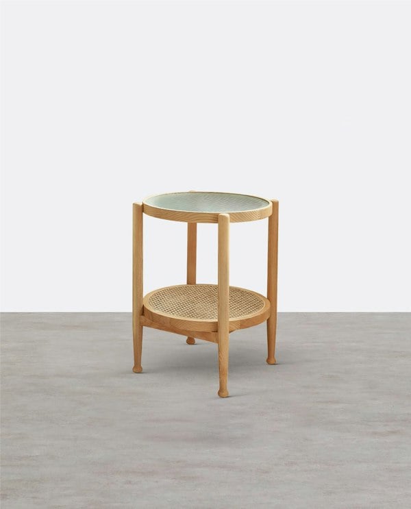 Weilai Concept Cement Round Side Table, Glass
