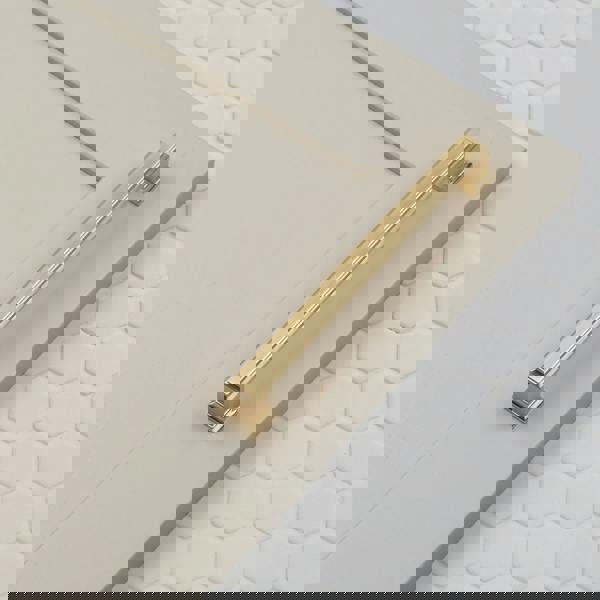 Handle & Home Brushed Brass Square 160mm Cabinet Handle & 32mm Matching Knob