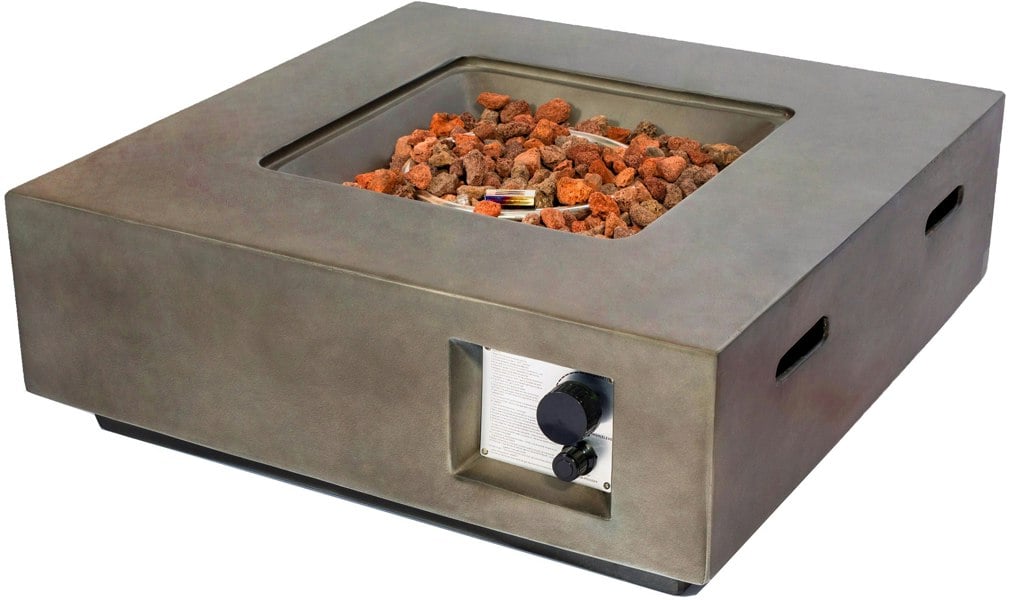 MDA Designs Loki Dark Grey Lavish Garden & Patio Gas Fire Pit with Eco-Stone Finish