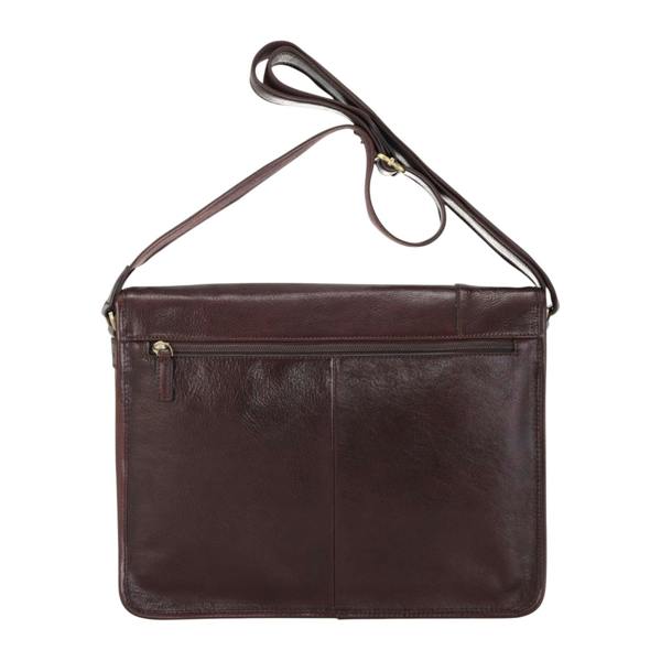 Infinity Leather Genuine Leather Laptop Satchel Messenger Shoulder Bag - Astor