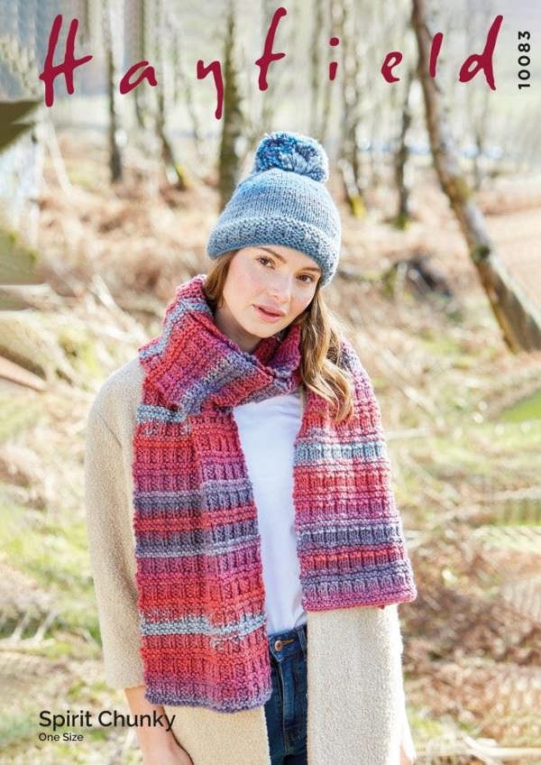 Hayfield Spirit Chunky Knitting Pattern 10083, Headwear, Scarves for Women, One Size