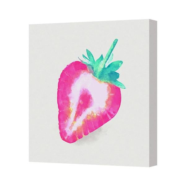 Benjamin Tate Design Contemporary Watercolor Strawberry Canvas Print Handmade In United Kingdom