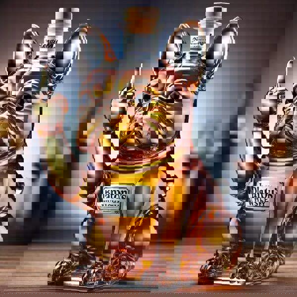 Leaper Creative Transparent Glass French Bulldog Whiskey Bottle