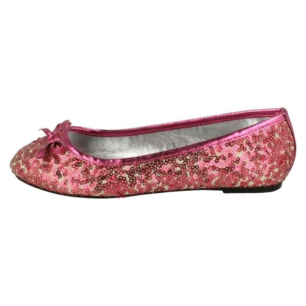 Spot On Girls Spot On Flat Bow Trim Sequined Ballerina
