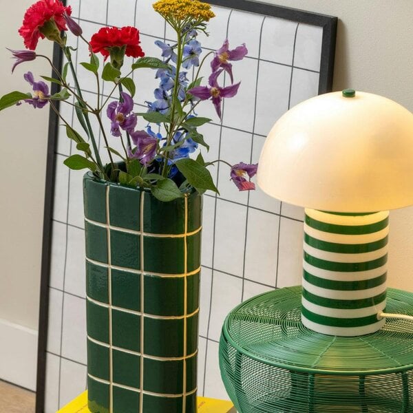 Love Frankie Stripy Table Lamp in Green