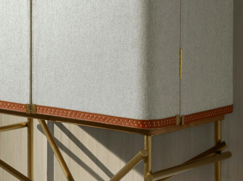 Angel Cerdá Hill Sideboard in Fabric, Walnut and Golden Polished Steel 3272