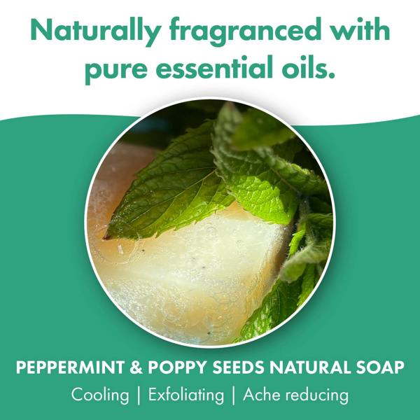 Friendly Soap 3 Pack - Natural Soap - Peppermint & Poppy Seeds