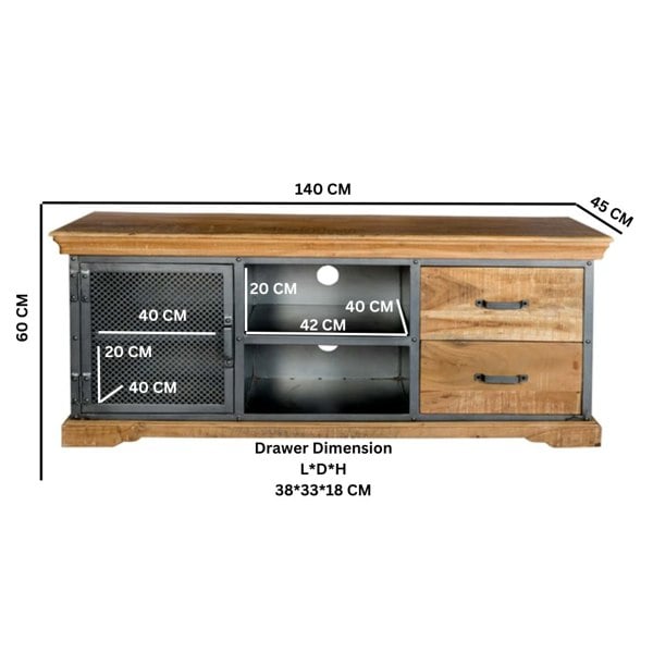 IH Design Dunphy Industrial TV Media Unit