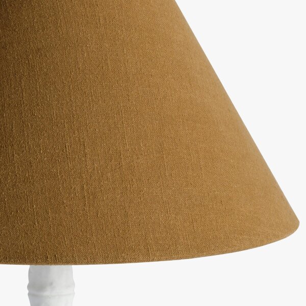Wyld Haus Long Island White Bamboo Table Lamp with Ochre Shade