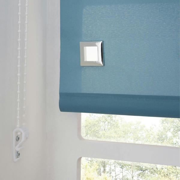 A.Unique Home Trimmable Square Eyelet Roller Blind - 2FT - BLUE STONE - 60cm(W)x170cm(L)