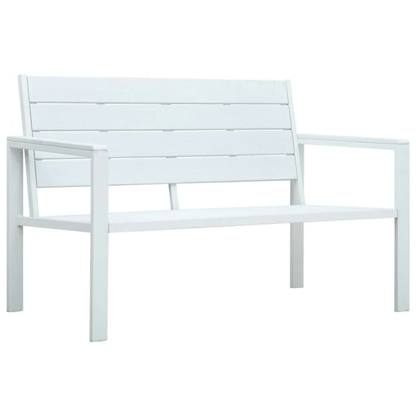 Berkfield Garden Bench 120 cm HDPE White Wood Look