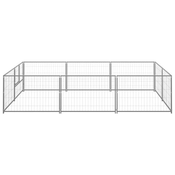 Berkfield Dog Kennel Silver 6 m2 Steel