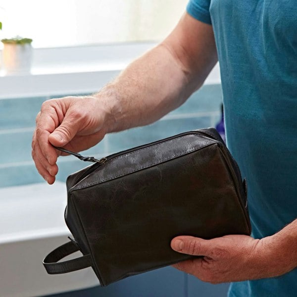 Paper High Leather Wash Bag