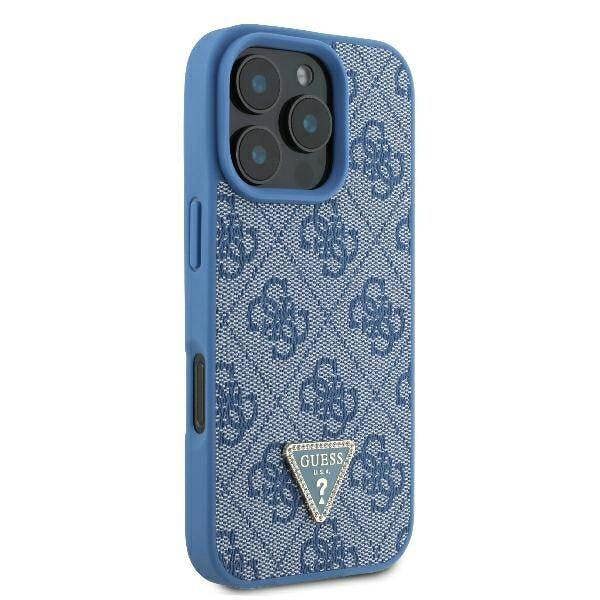 Guess Leather Metal Logo Strass Crossbody Case for iPhone 16 Pro Max 6.9" Blue - GUHCP16XP4TDSCPB
