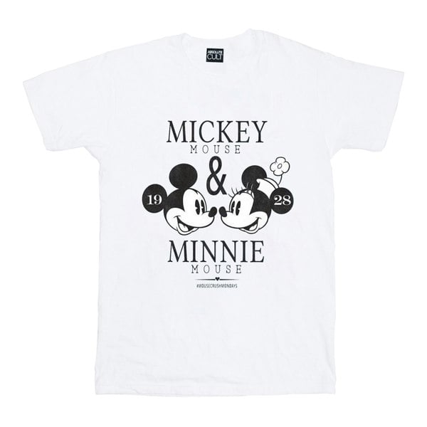 Disney Womens/Ladies Mickey And Minnie Mouse Mousecrush Mondays Cotton Boyfriend T-Shirt - White
