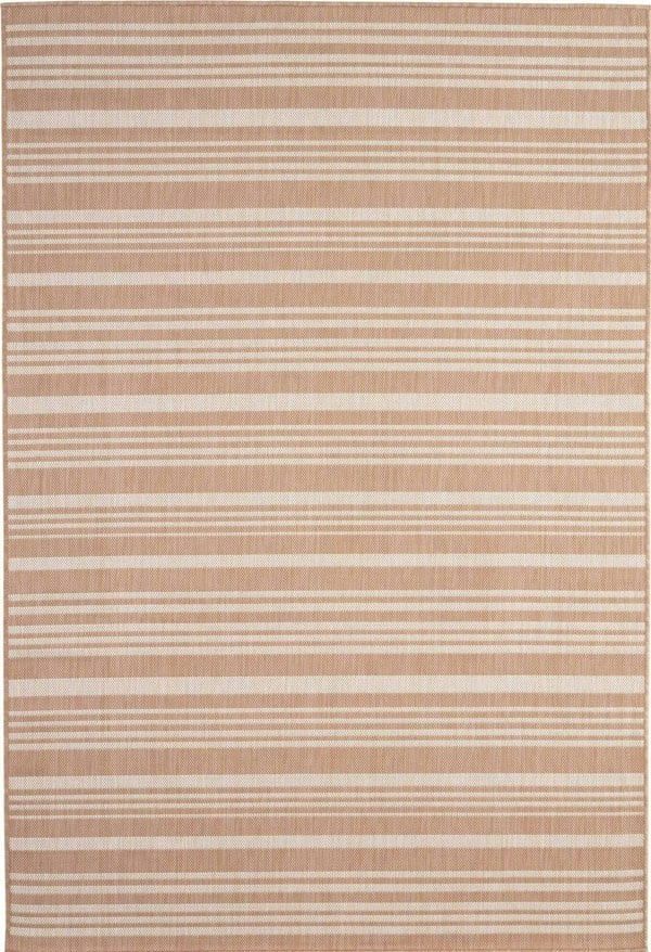 Striped Design Outdoor Rug for Garden in Beige | The Rugs