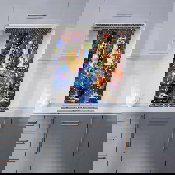 Warren Reed - Designer Splashart Champagne Flutes Kitchen Splashback