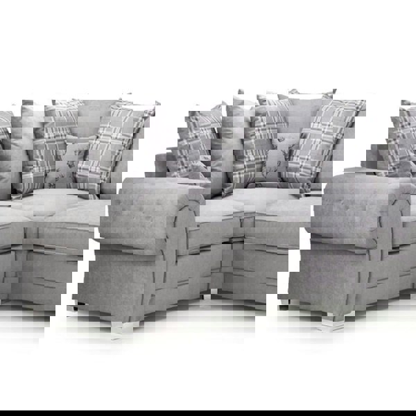 Milan Chesterfield Fabric 4 Seater Corner Sofa - Scatter Back - 4