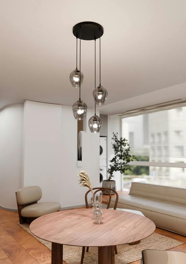Emibig ISTAR Pendant lamp  4 x E27 Black with Graphite Shade