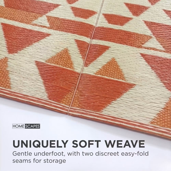 HOMESCAPES Outdoor Rug Luxury Waterproof Reversible Recycled, For Garden, Anya Aztec