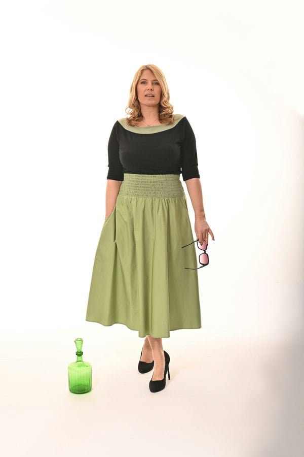 Frock Tales Boating Top - Black And Sage