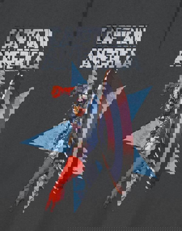 Marvel Shield Throw Mens Grey Captain America Short Sleeved T-Shirt