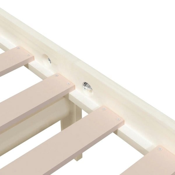Berkfield Bed Frame White Solid Wood 100x200 cm