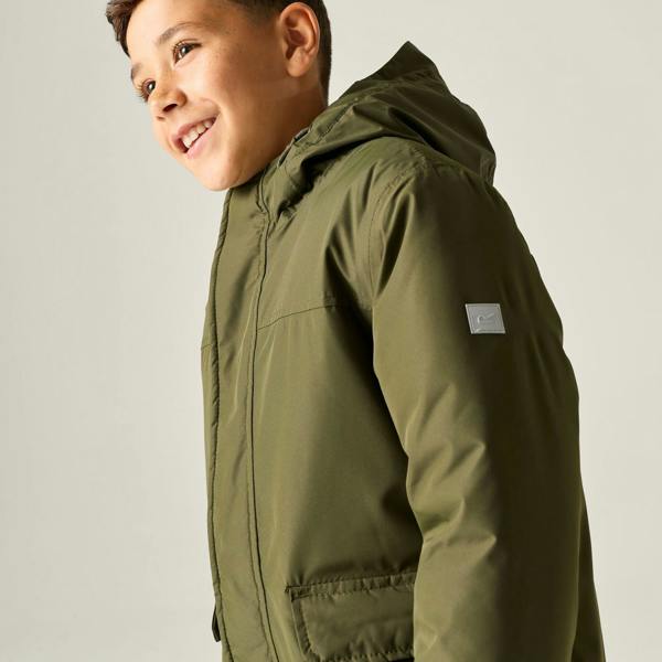 Regatta Childrens/Kids Farbank II Waterproof Insulated Jacket - Dark Khaki/Rooibos Tea - 