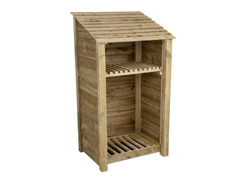 Arbor Garden Solutions Wooden Log Store with Shelf W-99cm, H-126cm Or 180cm, D-88cm