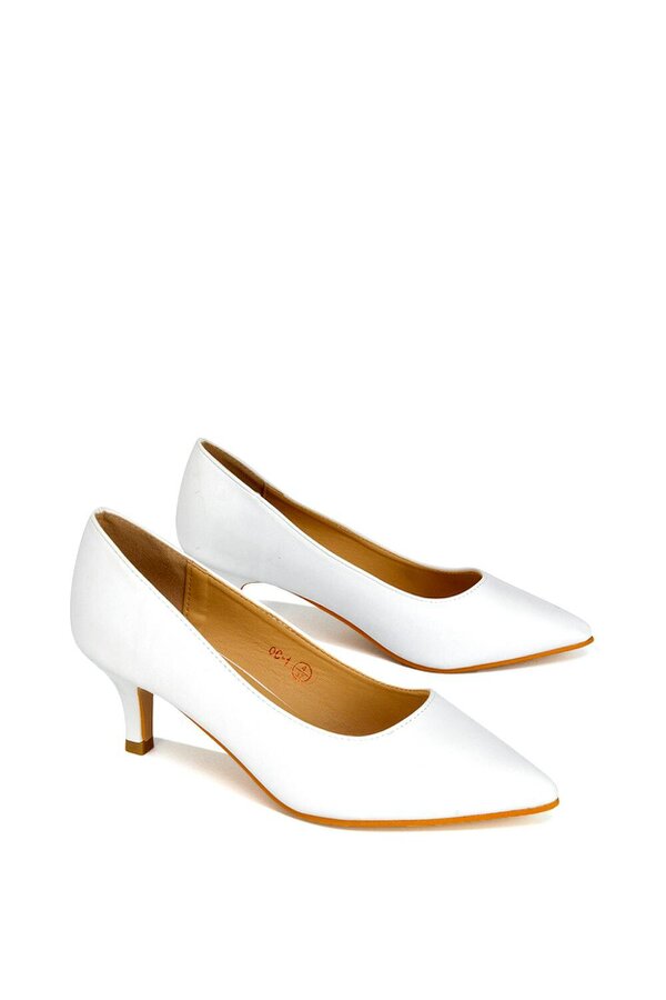 XY LONDON Pointed Toe Mid Stiletto Kitten Heel Court Shoes