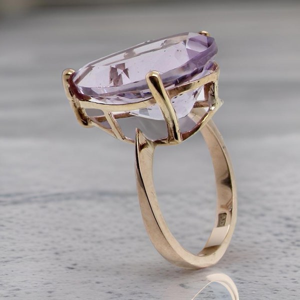 Vintage Tom A handmade Amethyst dress ring