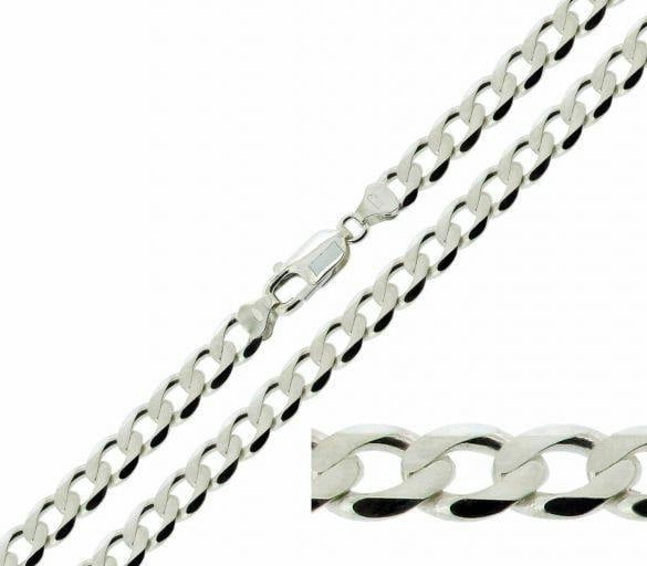 Sterling Silver 6mm Diamond Cut Curb Chain - Love Silver Jewellery