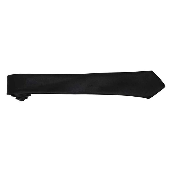 Premier Tie - Mens Slim Retro Work Tie - Black