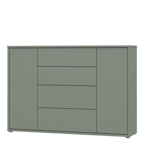 Furniture To Go Alice Springs Wide Sideboard with 4 Drawers & 2 Doors with Push-to-Open in Sage Green