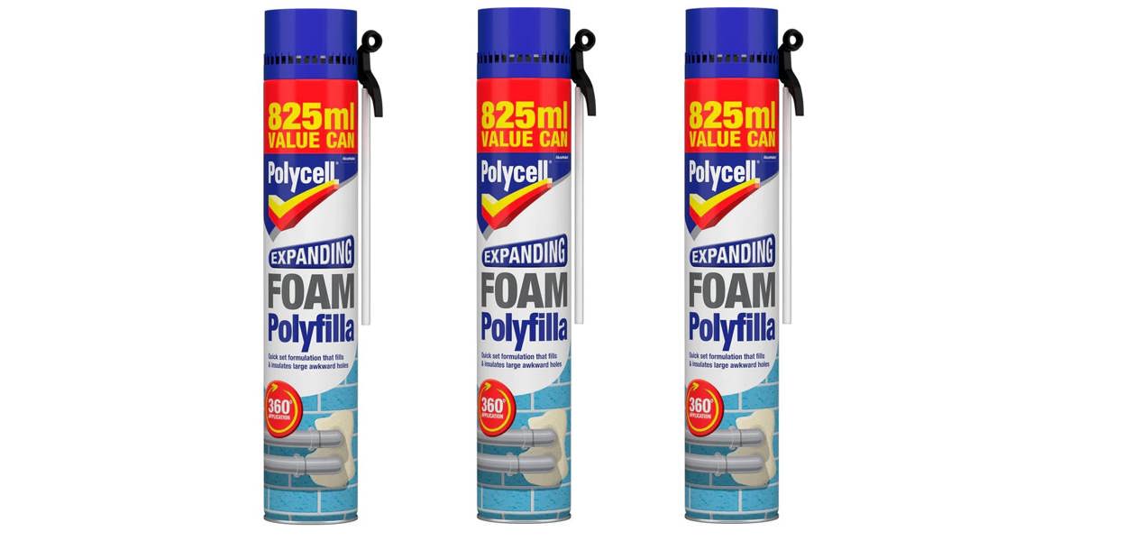 Polycell Expanding Foam Filler Spray Gap Filler 825ml