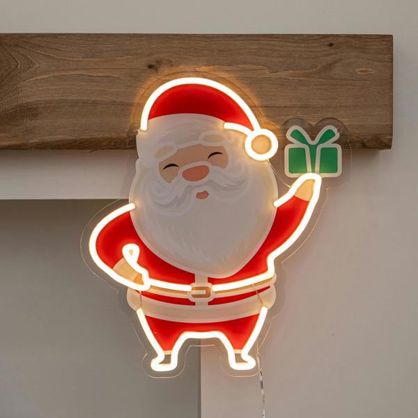 Samuel Alexander 40cm Santa Christmas Neon Light with Warm White LEDs & USB Cable