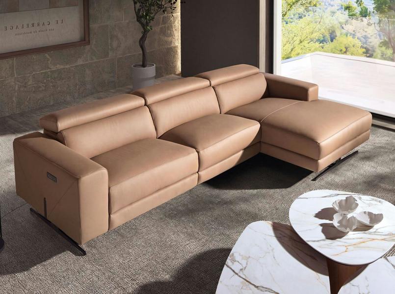 Angel Cerdá Brown leather chaise longue recliner sofa 6287/6286