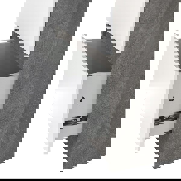 Furniture To Go Naia Bedside 2 Drawers in Concrete/White high gloss