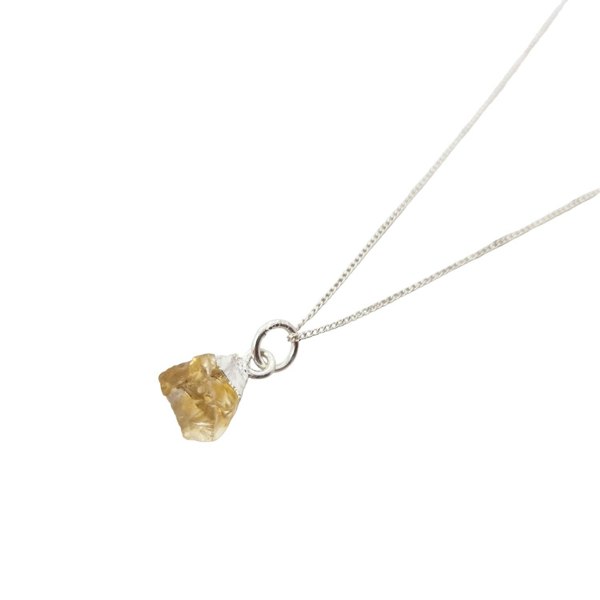 Sterling Silver Raw Citrine November Birthstone Necklace