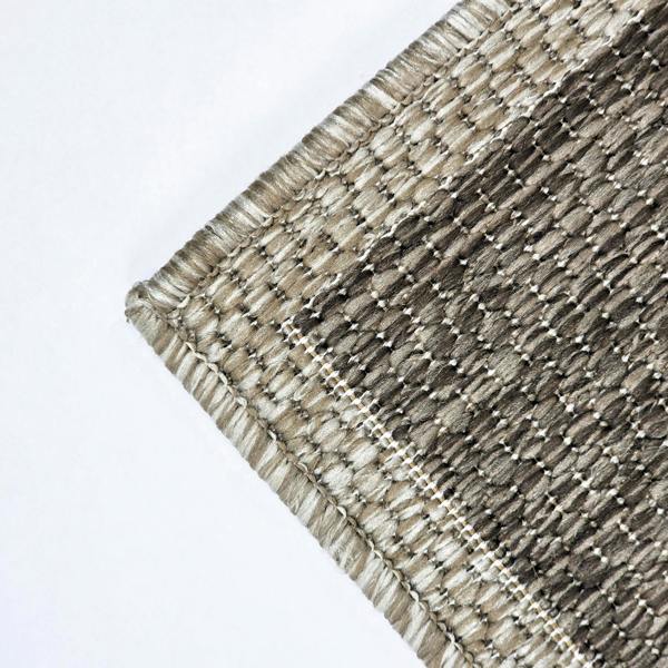 Viva Rugs Non-Slip Taupe Brown Beige Rug Checkered Border Design Flat Weave Kitchen Dining Room Living Room Area Mat