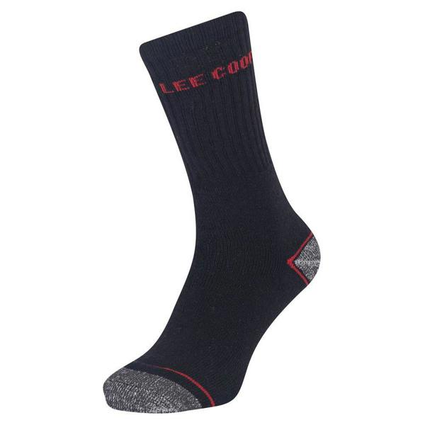 Lee Cooper Mens Logo Socks (Pack of 5) - Black/Red - 