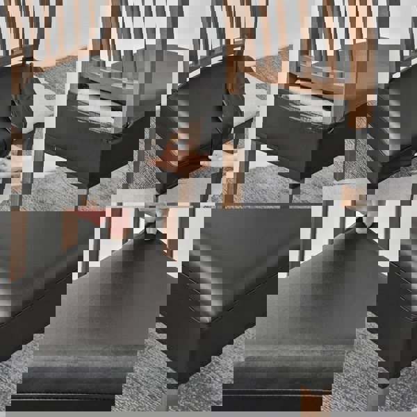 Anyseat Chair Cover Black PU Leather Seat Slipcover Chair Cover for Kitchen Hotel Banquet Dining Living Room