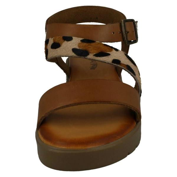 Leather Collection Ladies Leather Collection Flatform Sandals F00204