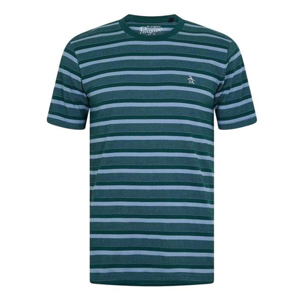 Original Penguin Mens Striped Crew Neck T-Shirt - June Bug - 