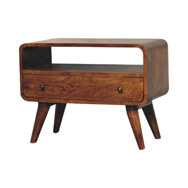 Wyld Haus Olbia Small Chestnut Mango Wood Curved TV Media Unit