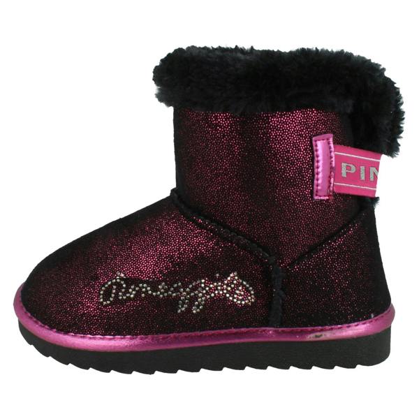 Pineapple Girls Pineapple Flat GGY Fleece Lined Comfy Glitter Boots H4R194