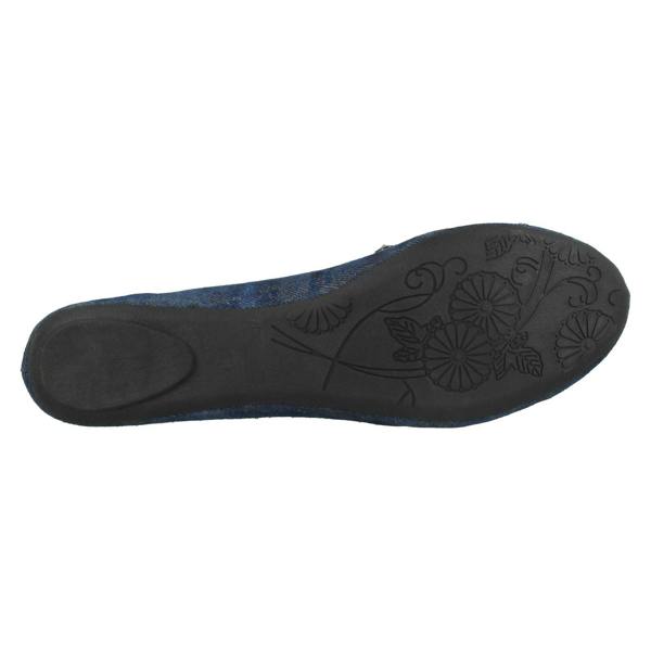 Spot On Ladies Spot On Denim Ballerina Jewel Beaded Vamp